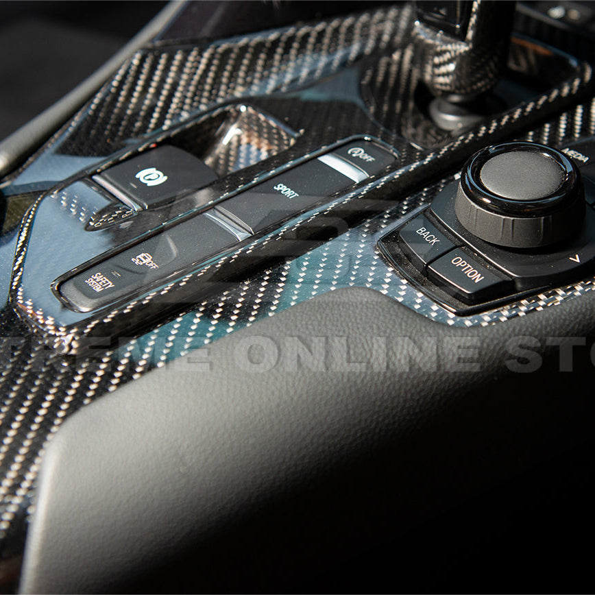 2020-Up Toyota Supra Carbon Fiber Center Gear Shift Box Cover image 3
