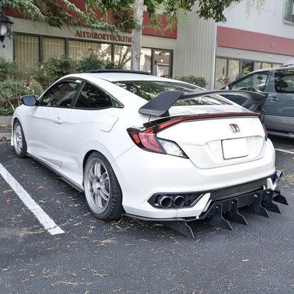 2016-20 Honda Civic Coupe Type R Conversion Rear Trunk Spoiler Kit image 2
