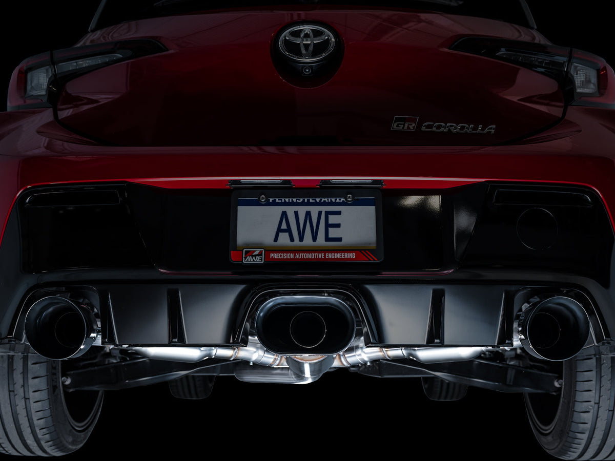 AWE Touring Edition Exhaust for GR Corolla - Diamond Black Tips image 5
