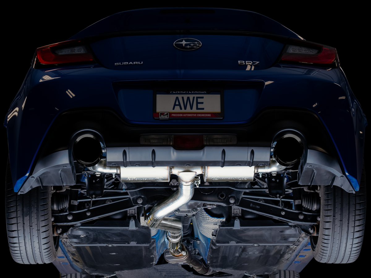 AWE Touring Edition Exhaust for Subaru BRZ / Toyota GR86 / Toyota 86 / Scion FR-S - Diamond Black Tips image 2
