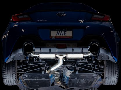 AWE Touring Edition Exhaust for Subaru BRZ / Toyota GR86 / Toyota 86 / Scion FR-S - Diamond Black Tips image 2