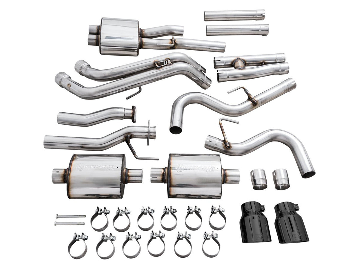 AWE 0FG Exhaust with BashGuard for 3rd Gen Tacoma - Dual Diamond Black Tips image 23