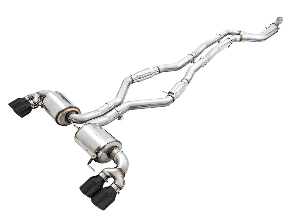 AWE Resonated Touring Edition Exhaust for G2X M340i / M440i - Diamond Black Tips image 1