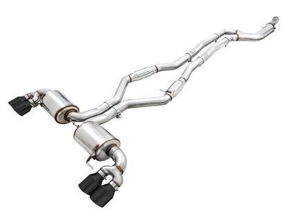 AWE Resonated Touring Edition Exhaust for G2X M340i / M440i - Diamond Black Tips image 1