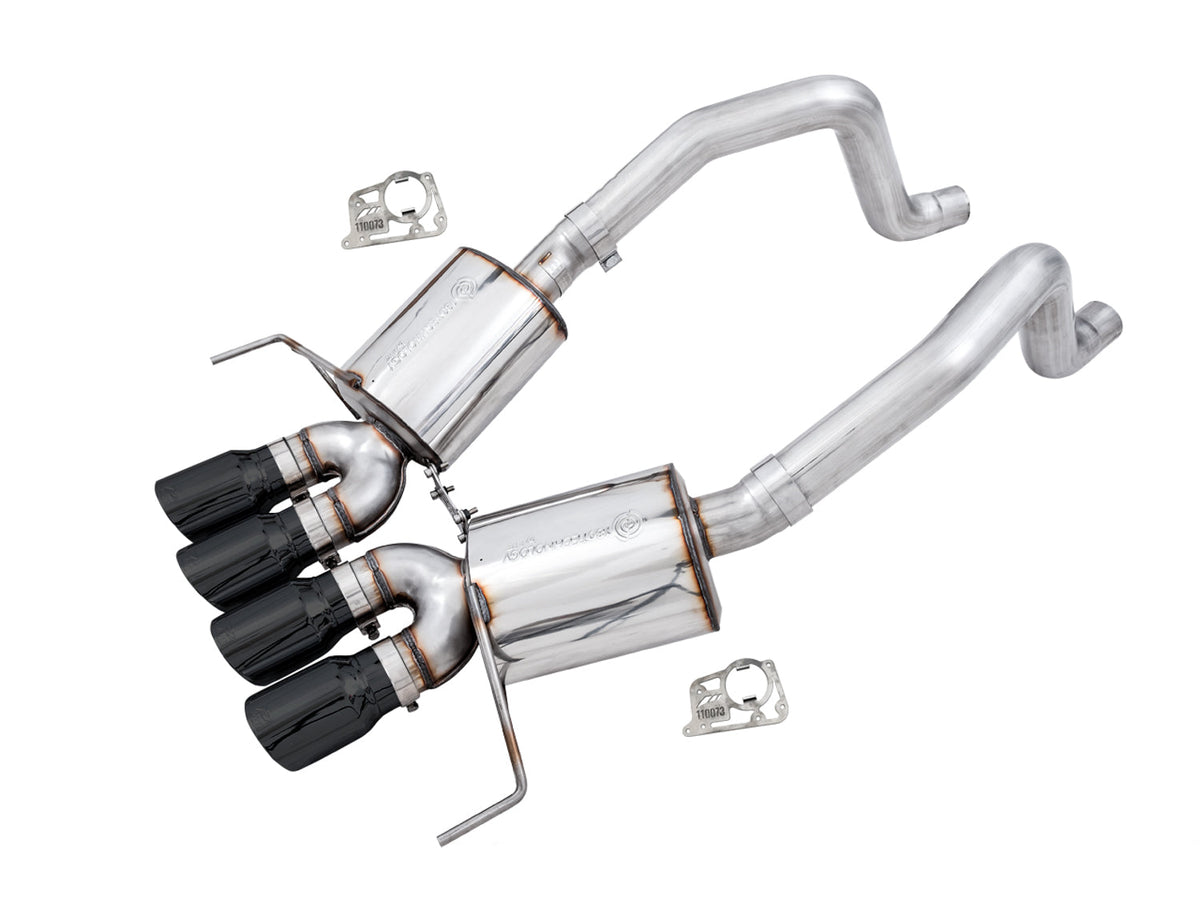 AWE Track Edition Axleback Exhaust for C7 Corvette Stingray / Z51 / Grand Sport / Z06 / ZR1 -- Diamond Black Tips (includes AWE AFM valve simulators) image 2
