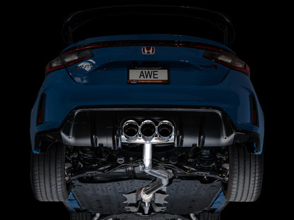AWE Track Edition Exhaust for FL5 Civic Type R - Triple Chrome Silver Tips image 2
