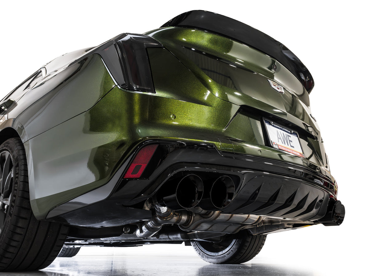 AWE SwitchPath™ Exhaust for Cadillac CT4-V Blackwing - Diamond Black Tips image 7