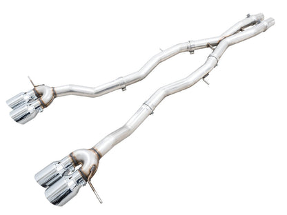 AWE Track Edition Catback Exhaust for BMW G8X M3/M4 - Chrome Silver Tips image 1