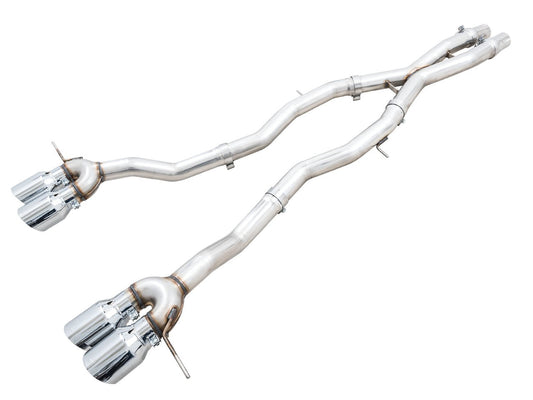 AWE Track Edition Catback Exhaust for BMW G8X M3/M4 - Chrome Silver Tips image 1