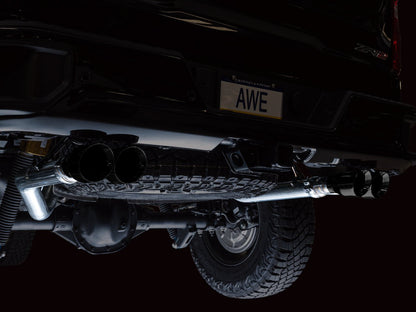 AWE 0FG Catback Exhaust for Silverado ZR2/Sierra AT4X - Quad Diamond Black Tips image 2