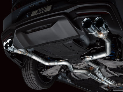 AWE Track Edition Exhaust for S650 Ford Mustang GT Fastback - Quad Chrome Silver Tips image 10