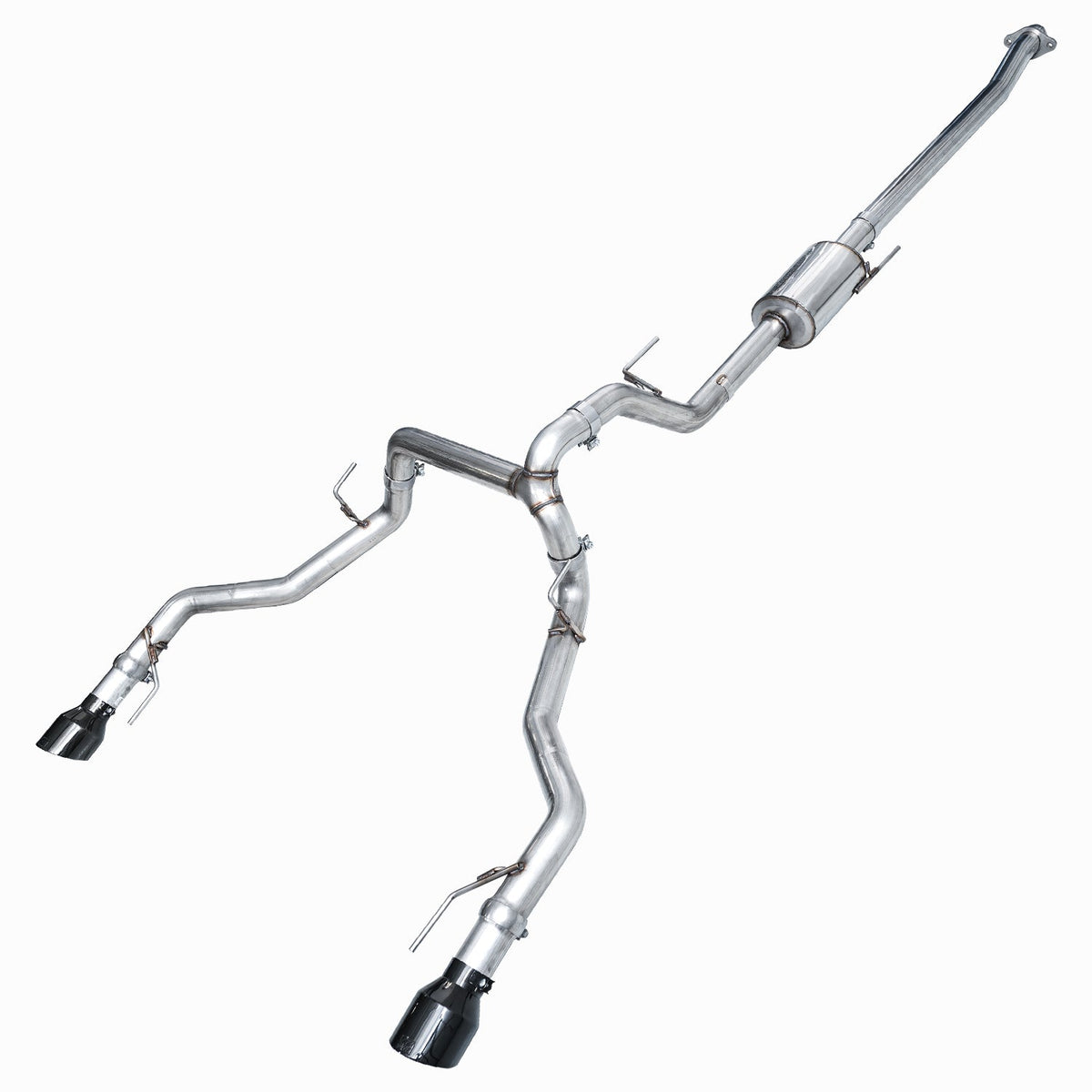 AWE 0FG Non-Resonated Catback for '21+ Ford F-150 Tremor (With Bumper Cutouts) - Diamond Black Tips image 1