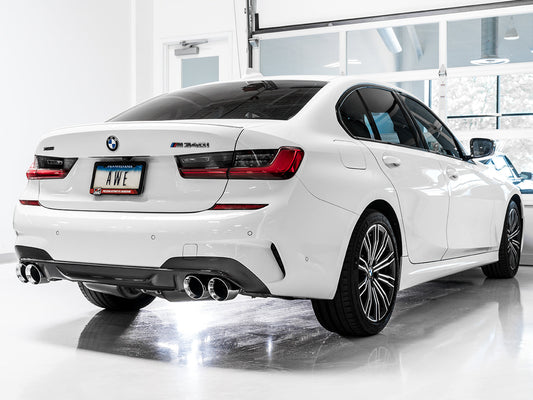 AWE Non-Resonated Touring Edition Exhaust for G2X M340i / M440i - Chrome Silver Tips image 2