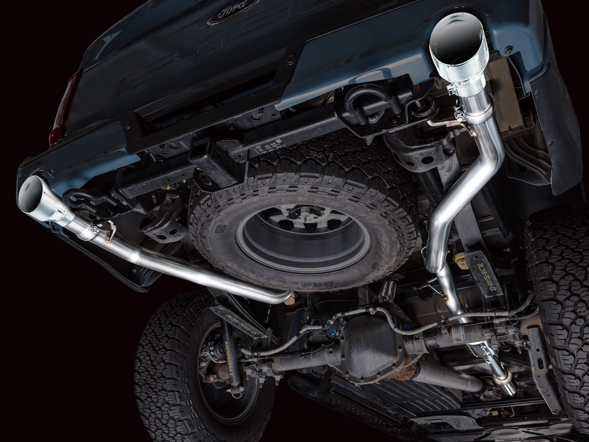 AWE 0FG Resonated Catback for '21+ Ford F-150 Tremor (With Bumper Cutouts) - Chrome Silver Tips image 3