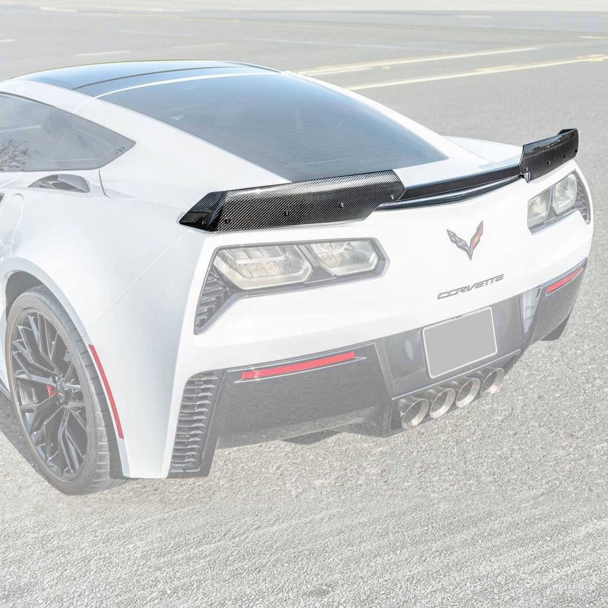 Corvette C7 DRY CARBON FIBER Rear Spoiler Side Winglets image 3