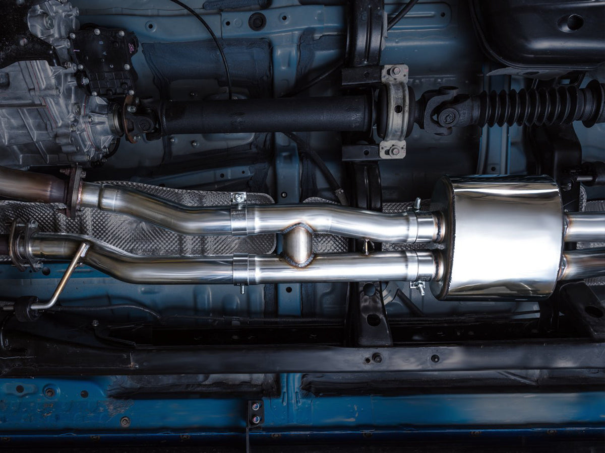 AWE 0FG Exhaust with BashGuard for 3rd Gen Tacoma - Dual Chrome Silver Tips image 4