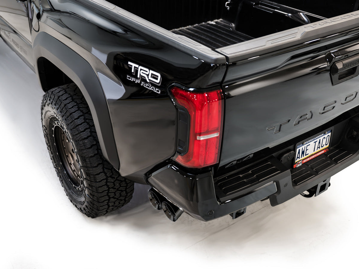 AWE 0FG Exhaust for 4th Gen Toyota Tacoma - Dual Diamond Black Tips image 6