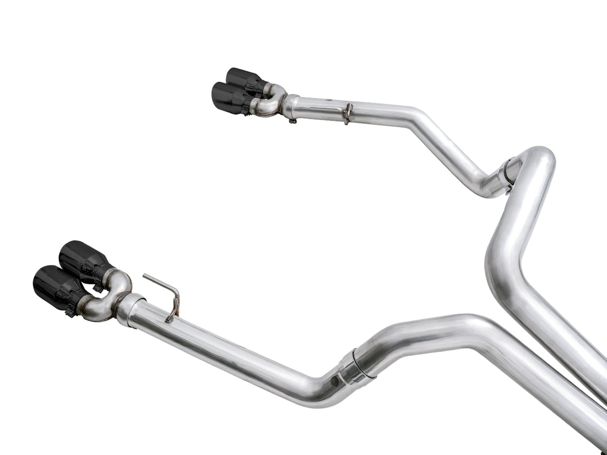 AWE 0FG Catback Split Rear Exit Exhaust for 4th Gen Silverado/Sierra 1500 6.2L (With Bumper Cutouts) - Quad Diamond Black Tips image 8