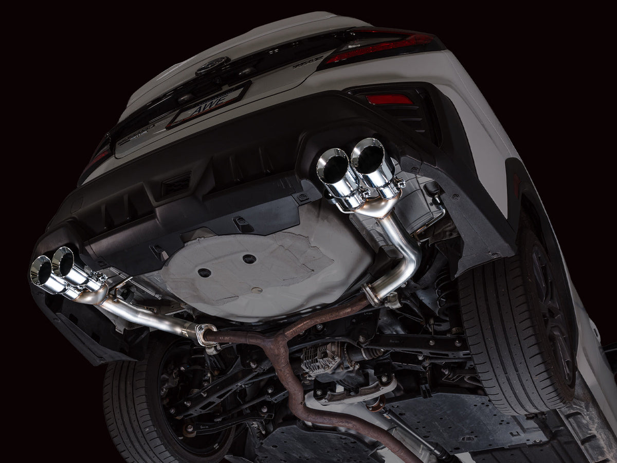 AWE Track Edition Axleback Exhaust for VB Subaru WRX - Chrome Silver Tips image 5