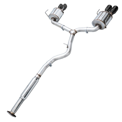 AWE Touring Edition Exhaust for VA STI / GV WRX / GV STI Sedan - Diamond Black Quad Tips (102mm) image 6