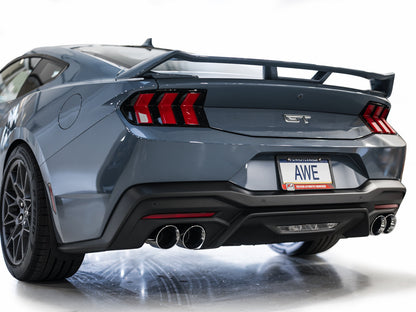 AWE Track Edition Exhaust for S650 Ford Mustang GT Fastback - Quad Chrome Silver Tips image 7
