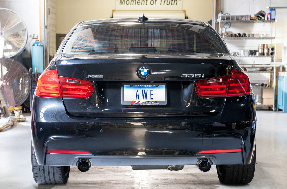 AWE Touring Edition Axle Back Exhaust for BMW F3X 335i/435i - Diamond Black Tips (90mm) image 2