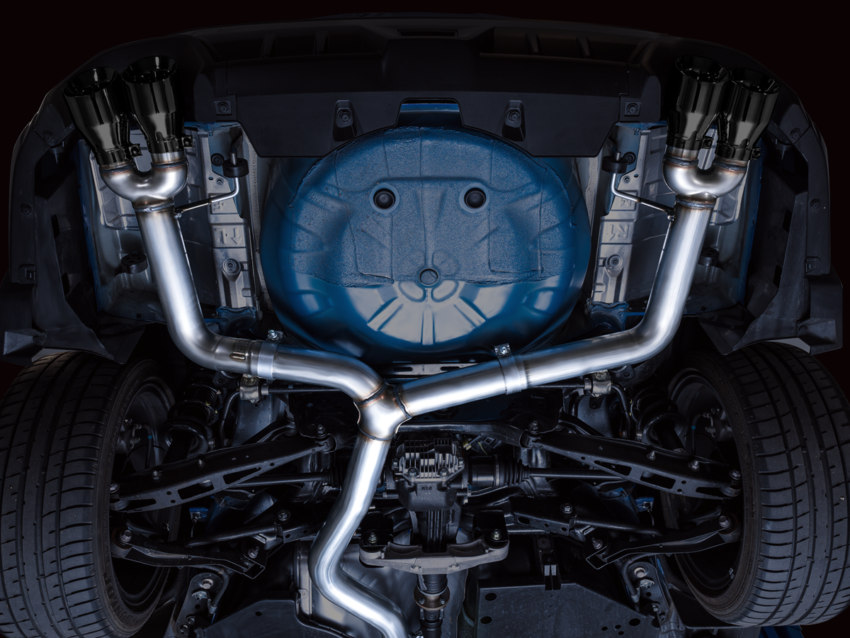 AWE Track Edition Exhaust for VB Subaru WRX - Diamond Black Tips image 10