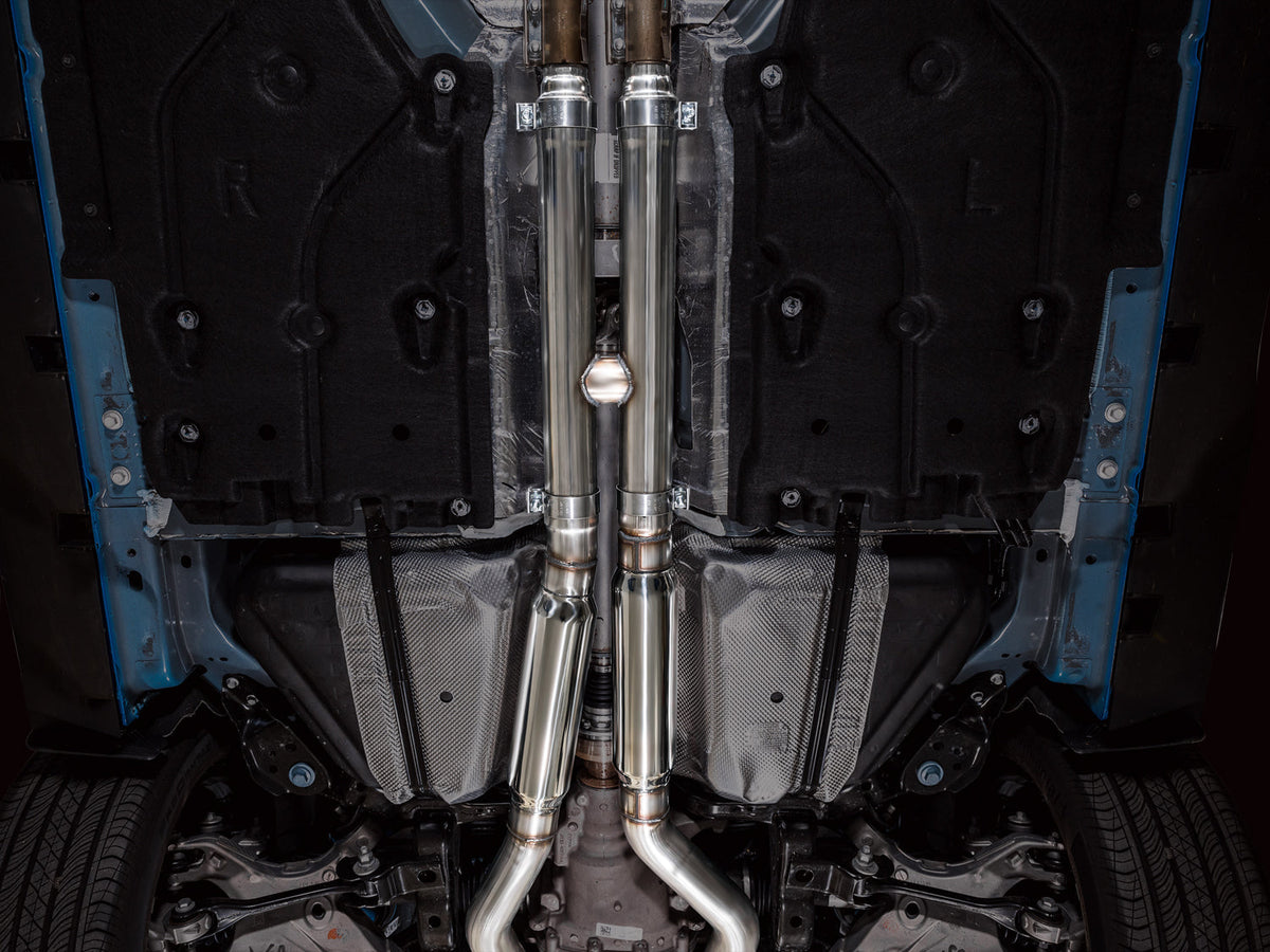 AWE Track Edition Exhaust for S650 Ford Mustang GT Fastback - Dual Diamond Black Tips image 2