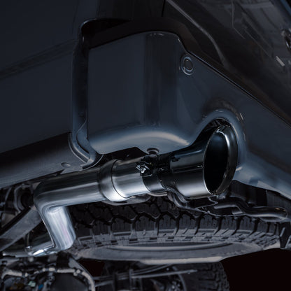 AWE 0FG Resonated Catback for '21+ Ford F-150 Tremor (With Bumper Cutouts) - Diamond Black Tips image 4