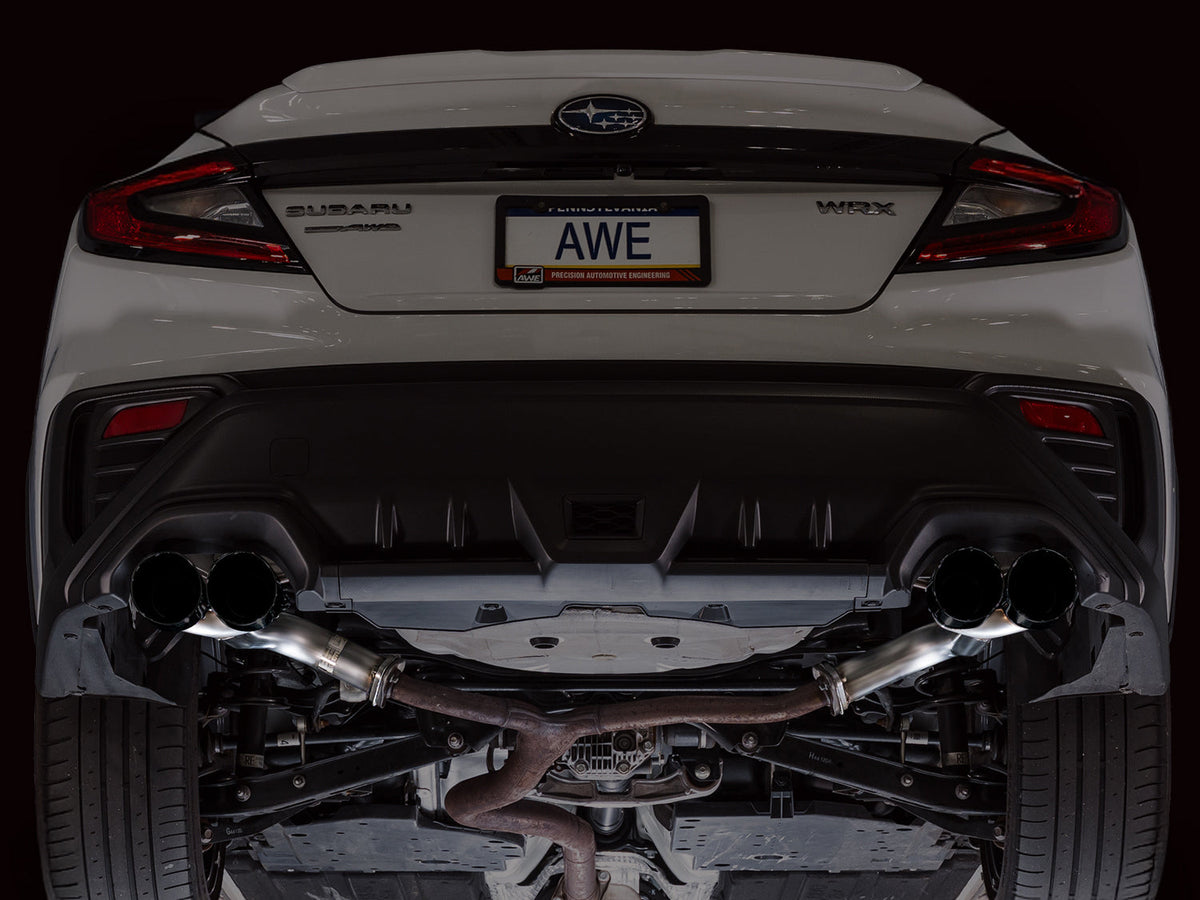 AWE Track Edition Axleback Exhaust for VB Subaru WRX - Diamond Black Tips image 4