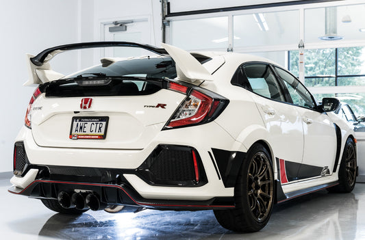 AWE Track Edition Exhaust for FK8 Civic Type R (includes Front Pipe) - Triple Diamond Black Tips image 2