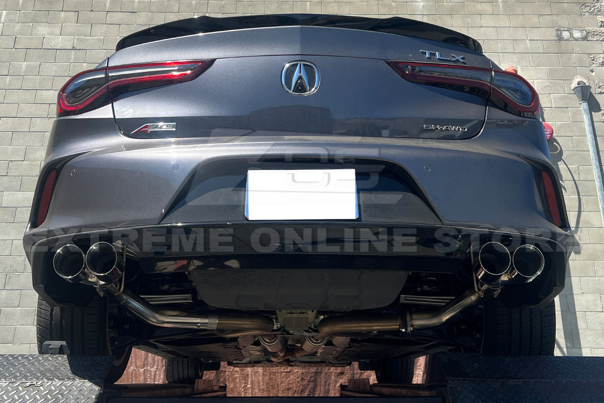 2021-Up Acura TLX Stainless Steel Muffler Delete Quad Tips Axle Back Exhaust image 3
