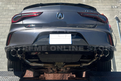 2021-Up Acura TLX Stainless Steel Muffler Delete Quad Tips Axle Back Exhaust image 3