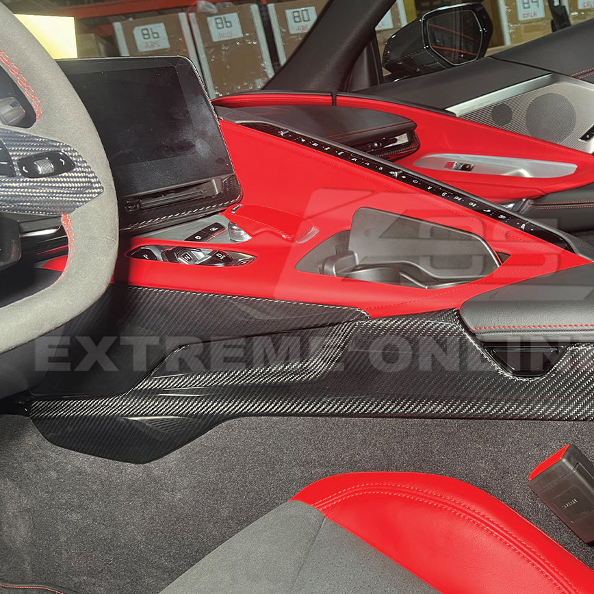 Corvette C8 DRY CARBON FIBER Center Console Side Upper Trim Cover image 5