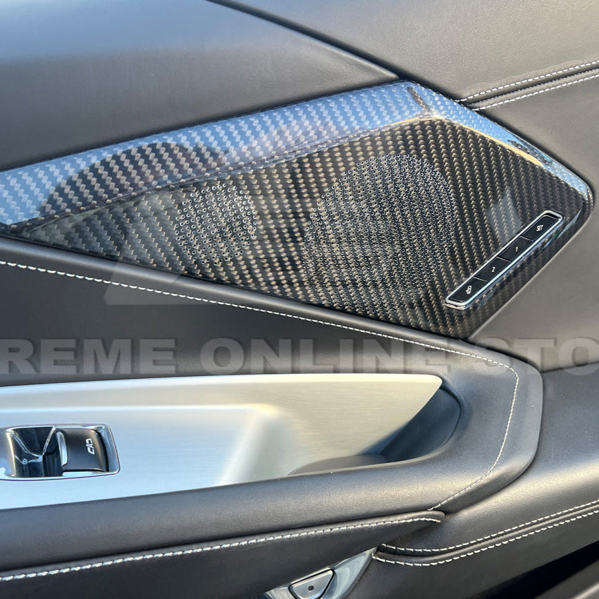 Corvette C8 DRY CARBON FIBER Door Speaker Cover image 5