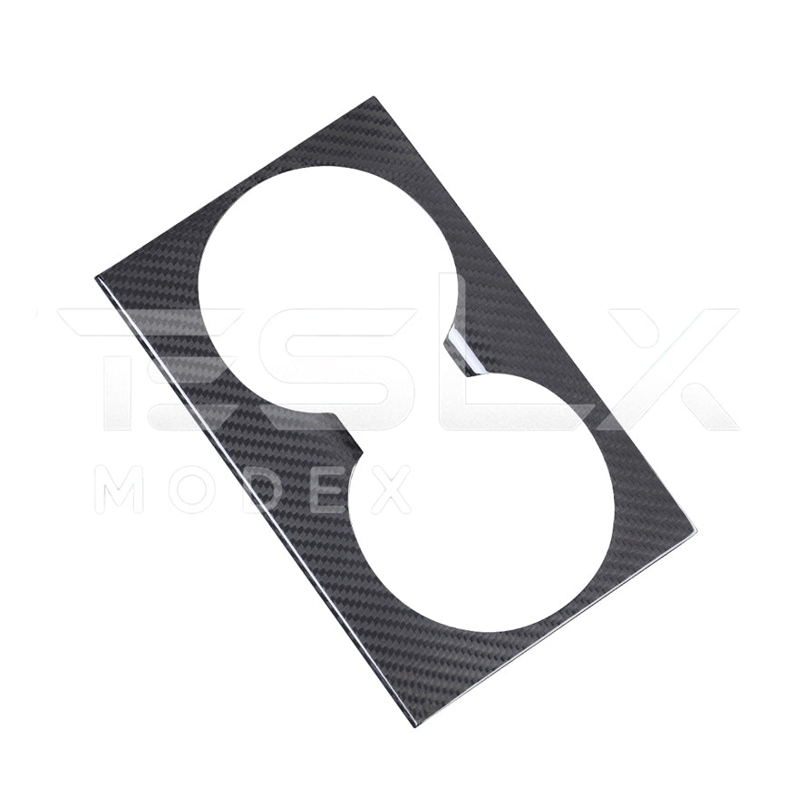 2024-Up Tesla Model 3, 2025-Up Model Y Carbon Fiber Interior Water Cup Frame image 1