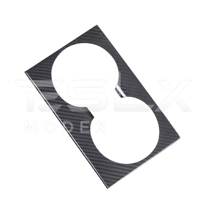 2024-Up Tesla Model 3, 2025-Up Model Y Carbon Fiber Interior Water Cup Frame image 1