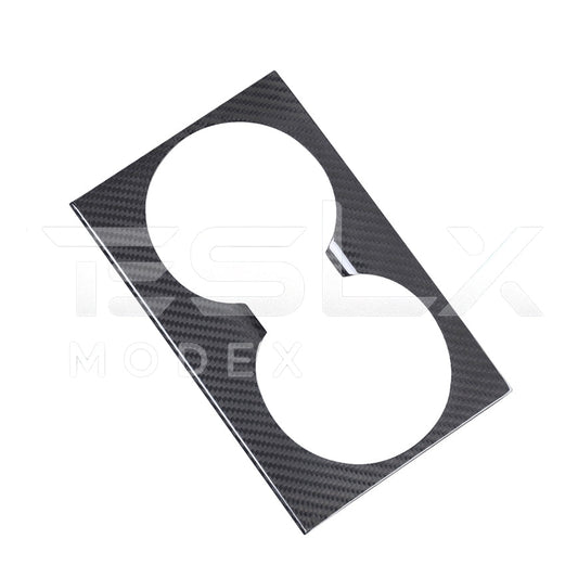 2024-Up Tesla Model 3, 2025-Up Model Y Carbon Fiber Interior Water Cup Frame image 1