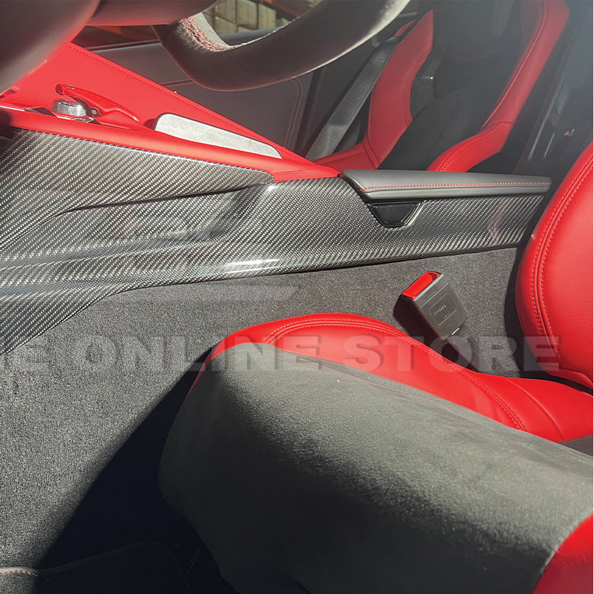 Corvette C8 DRY CARBON FIBER Center Console Side Panel Cover image 6