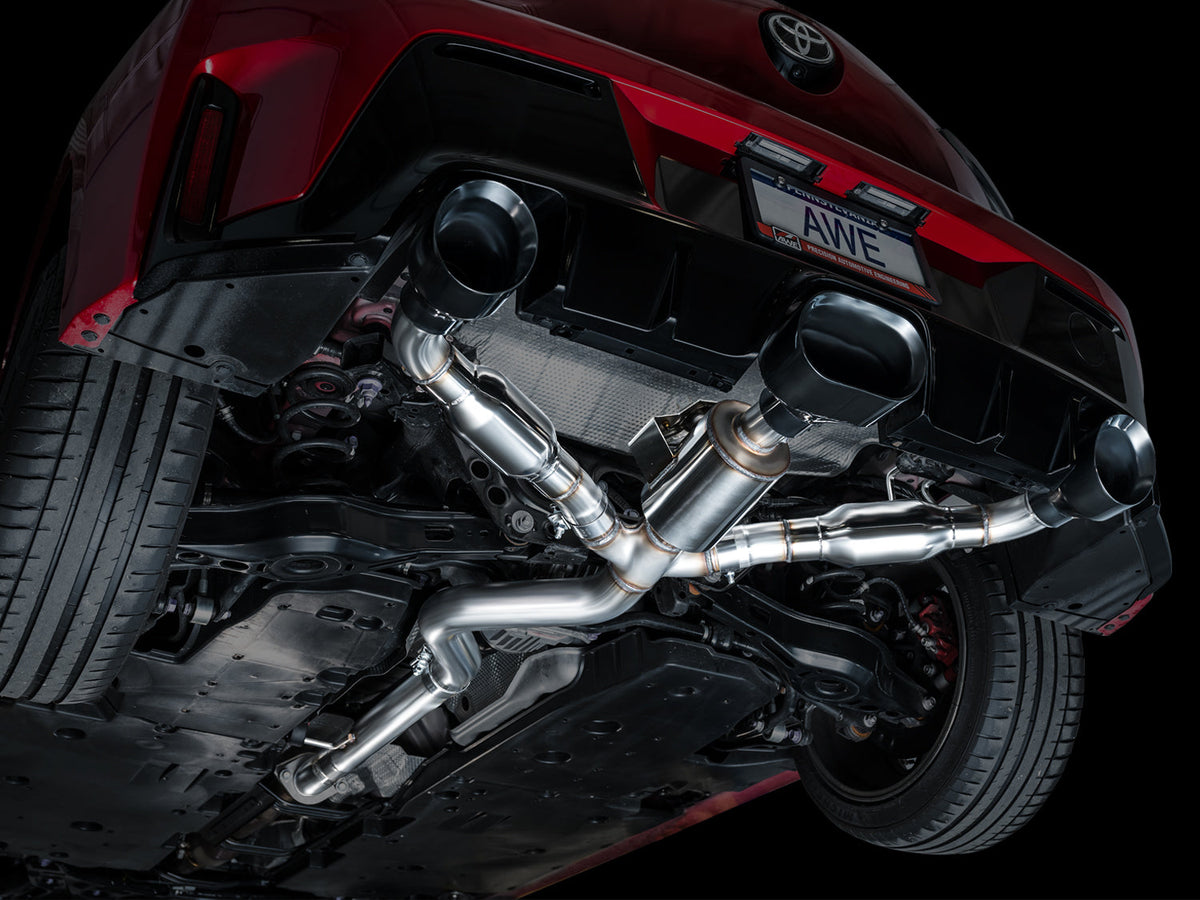 AWE Track Edition Exhaust for GR Corolla - Diamond Black Tips image 15