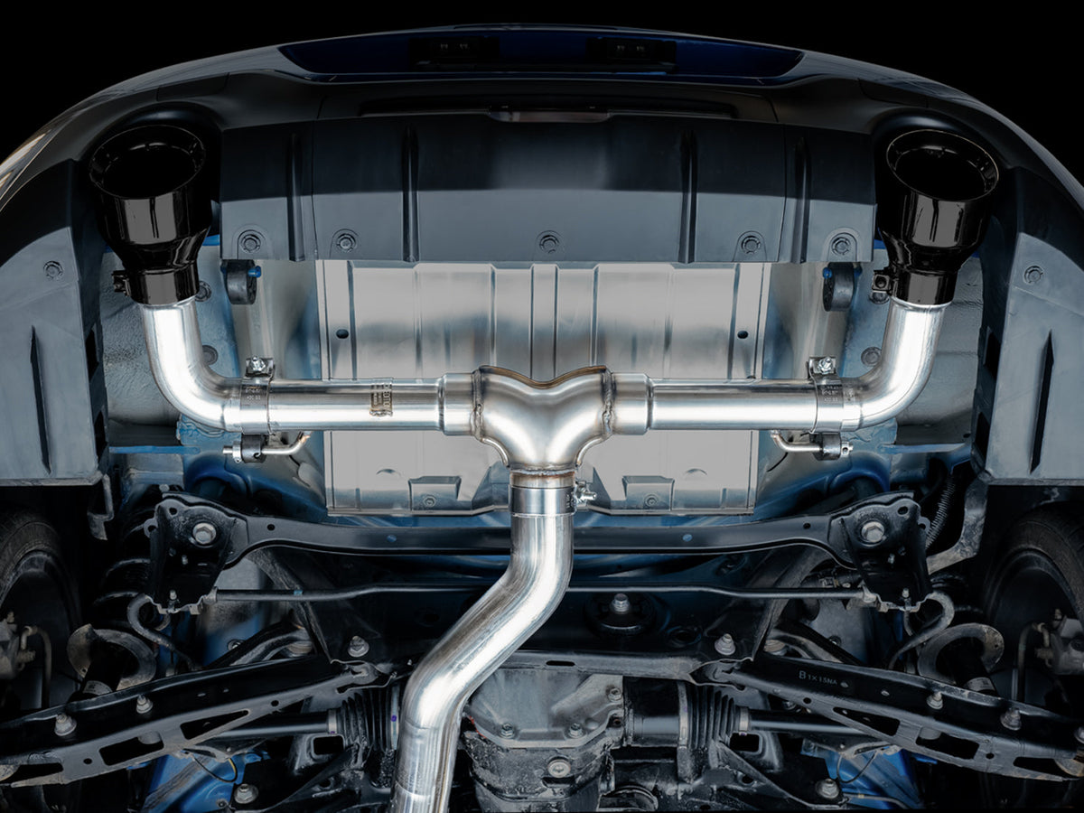 AWE Track Edition Exhaust for Subaru BRZ / Toyota GR86 / Toyota 86 / Scion FR-S - Diamond Black Tips image 6
