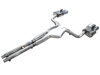 AWE SwitchPath™ Cat-back Exhaust for '18-'23 S550 Mustang GT - Quad Chrome Silver Tips image 11