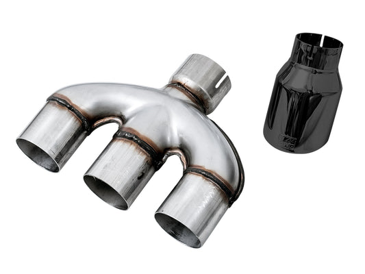 AWE Dual-to-Triple Tip Conversion for 10th Gen Civic Si - Diamond Black Tip (AWE Exhaust required) image 1