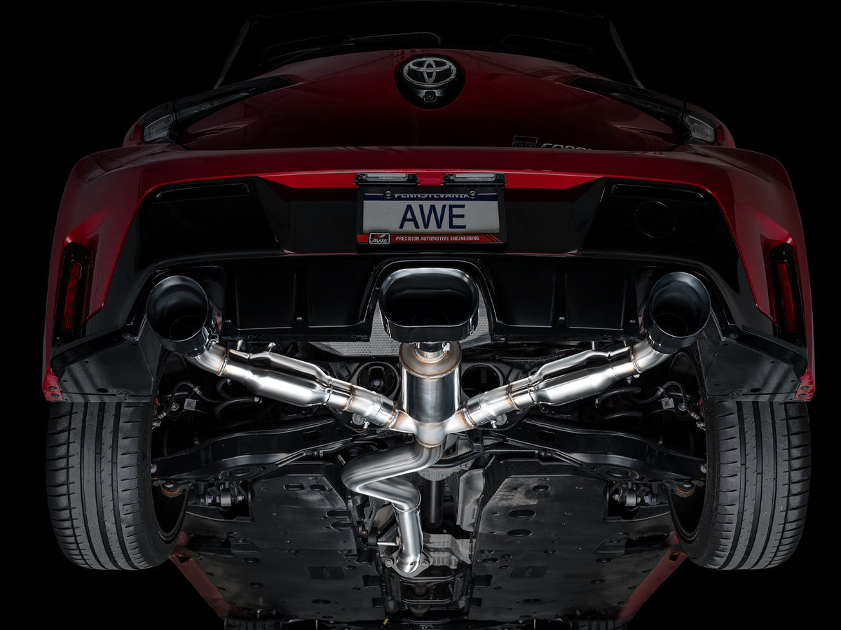 AWE Track Edition Exhaust for GR Corolla - Diamond Black Tips image 13