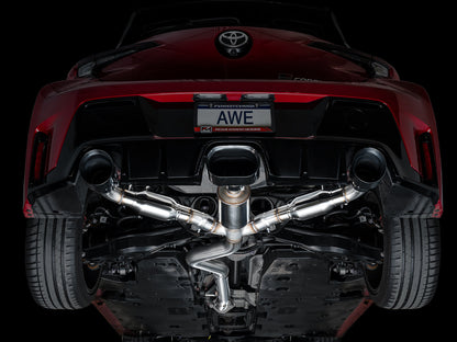 AWE Track Edition Exhaust for GR Corolla - Diamond Black Tips image 13