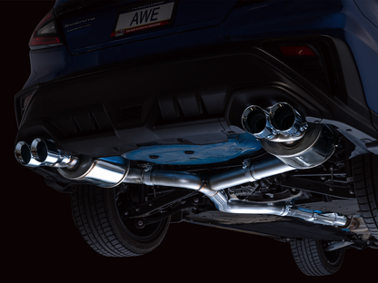 AWE Touring Edition Exhaust for VB Subaru WRX - Chrome Silver Tips image 3
