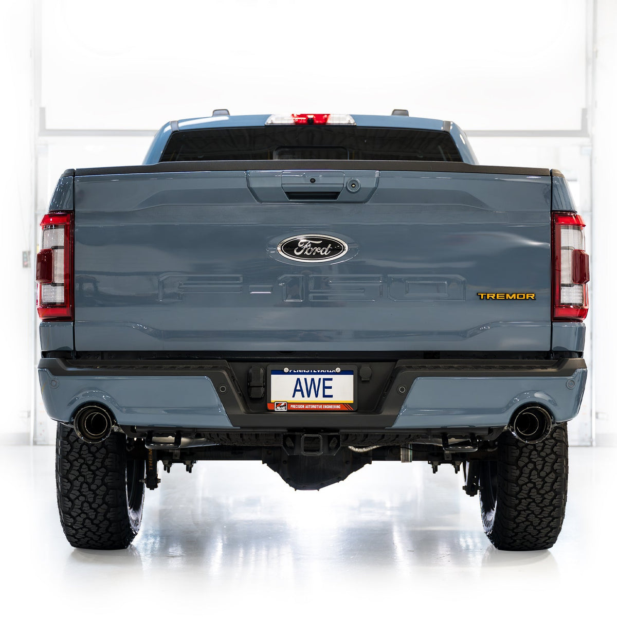 AWE 0FG Resonated Catback for '21+ Ford F-150 Tremor (With Bumper Cutouts) - Diamond Black Tips image 10