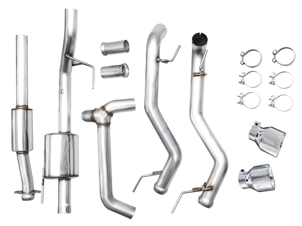 AWE 0FG Resonated Catback for '21+ Ford F-150 Tremor (With Bumper Cutouts) - Chrome Silver Tips image 18