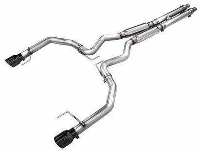 AWE Track Edition Exhaust for S650 Ford Mustang GT Fastback - Dual Diamond Black Tips image 1