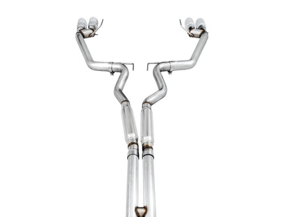 AWE Track Edition Cat-back Exhaust for the '18-'23 S550 Mustang GT - Quad Chrome Silver Tips image 4